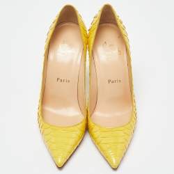 Christian Louboutin Yellow Python Kate  Pumps Size 36.5