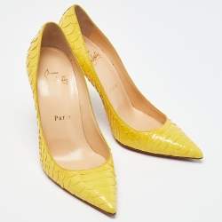 Christian Louboutin Yellow Python Kate  Pumps Size 36.5