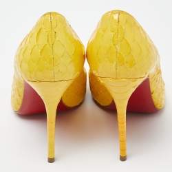 Christian Louboutin Yellow Python Kate  Pumps Size 36.5