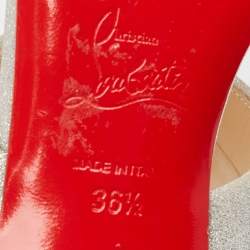 Christian Louboutin Silver Glitter Simple Billi Sandals Size 36.5