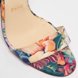 Christian Louboutin Multicolor Satin Du Desert Sandals Size 37.5