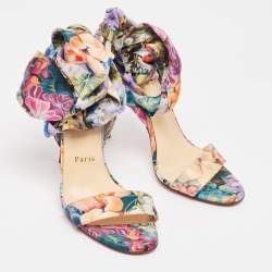 Christian Louboutin Multicolor Satin Du Desert Sandals Size 37.5