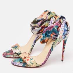 Christian Louboutin Multicolor Satin Du Desert Sandals Size 37.5