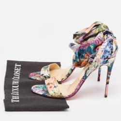Christian Louboutin Multicolor Satin Du Desert Sandals Size 37.5
