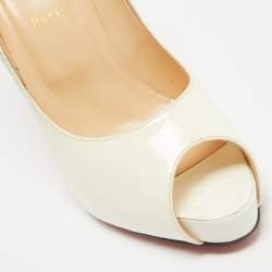 Christian Louboutin White/Grey Degrade Snakeskin Print Patent Leather New Very Prive Pumps Size 40.5