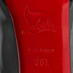 Christian Louboutin Grey/Black Patent Leather Pigalle Plato Pumps Size 38.5