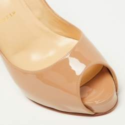 Christian Louboutin Beige Patent Leather Very Prive Pumps Size 38