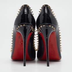 Christian Louboutin Black Patent Leather Anjalina Pumps Size 38.5