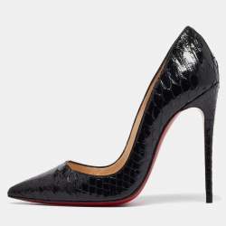 Christian Louboutin Black Python So Kate Pumps Size 34