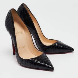 Christian Louboutin Black Python So Kate Pumps Size 34