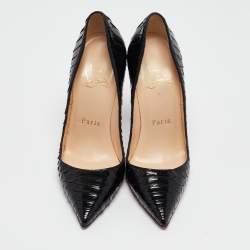 Christian Louboutin Black Python So Kate Pumps Size 34