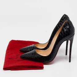 Christian Louboutin Black Python So Kate Pumps Size 34