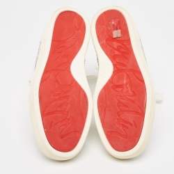 Christian Louboutin White Leather Louis Strass Sneakers Size 35