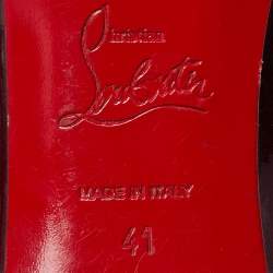 Pre Owned Christian Louboutin Burgundy Patent Leather Lady Claude Peep Toe Pumps Size 41