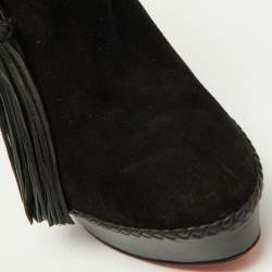 Christian Louboutin Black Suede Sultane Ankle Booties Size 40.5