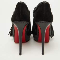 Christian Louboutin Black Suede Sultane Ankle Booties Size 40.5