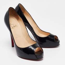 Christian Louboutin Black Patent Leather Very Prive Pumps Size 36