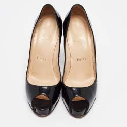 Christian Louboutin Black Patent Leather Very Prive Pumps Size 36