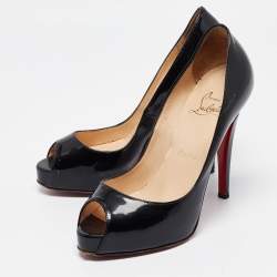 Christian Louboutin Black Patent Leather Very Prive Pumps Size 36