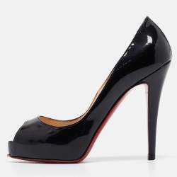 Christian Louboutin Black Patent Leather Very Prive Pumps Size 36