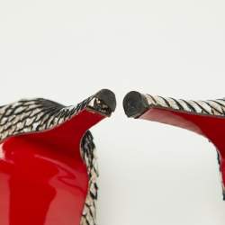 Christian Louboutin Metallic Two-Tone Python Very Prive Peep Toe Pumps Size 40