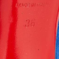 Christian Louboutin Blue/Light Yellow Suede and Leather Pumps Size 36