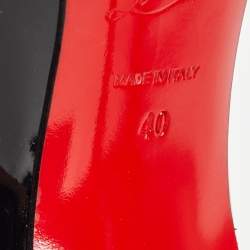 Pre Owned Christian Louboutin Black Patent Leather Decollete 554 Pumps Size 40