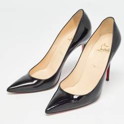 Pre Owned Christian Louboutin Black Patent Leather Decollete 554 Pumps Size 40
