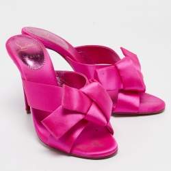 Christian Louboutin Pink Satin Matricia Sandals Size 40