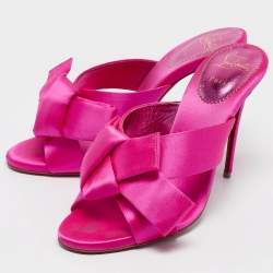 Christian Louboutin Pink Satin Matricia Sandals Size 40