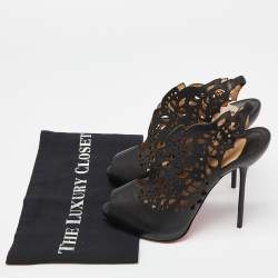 Pre Owned Christian Louboutin Black Leather Markesling 120 Pumps Size 39