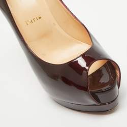 Christian Louboutin Dark Burgundy Patent Leather Altadama Pumps Size 38