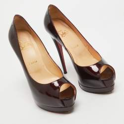 Christian Louboutin Dark Burgundy Patent Leather Altadama Pumps Size 38