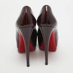 Christian Louboutin Dark Burgundy Patent Leather Altadama Pumps Size 38