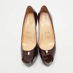 Christian Louboutin Dark Burgundy Patent Leather Altadama Pumps Size 38