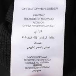 Pre Owned Christopher Esber Black Knit Distort Strapless Cutout Midi Dress M