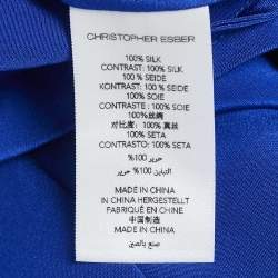 Pre Owned Christopher Esber Blue Silk Tie-Up Detail Strappy Top S