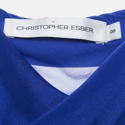 Pre Owned Christopher Esber Blue Silk Tie-Up Detail Strappy Top S