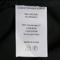 Pre Owned Christopher Esber Black Stretch Crepe Cut-Out Ruche Tie Up Mini Dress S