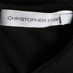 Pre Owned Christopher Esber Black Stretch Crepe Cut-Out Ruche Tie Up Mini Dress S