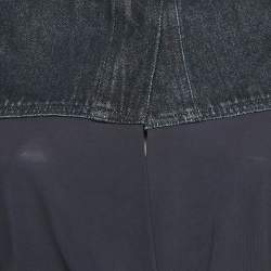 مملوكة مسبقًا Christopher Esber Navy Blue Sevilla Crop Denim Wrap Top M