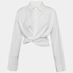 Christopher Esber White Cotton Button Front Twisted Blouse XS