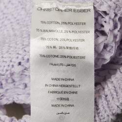 مملوكة مسبقًا توب كريستوفر إسبير كروشيه قطن ليلكي بأكمام طويلة مقاس صغير جدًا (إكس سمول)