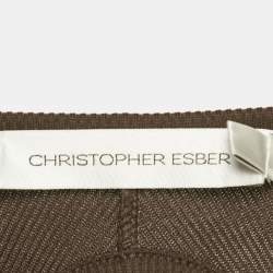 Christopher Esber Brown Rib Knit Cut-Out Midi Dress XS
