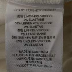 Pre Owned Christopher Esber Ivory Linen Blend Shirt Style Crop Top S