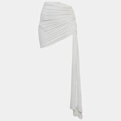 مملوكة مسبقًا Christopher Esber White Jersey Ruche Draped Mini Skirt S