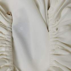 Pre Owned Christopher Esber White Jersey Ruche Draped Mini Skirt S