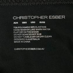 Pre Owned Christopher Esber Black Jersey Pierced Orbit Mini Dress XS