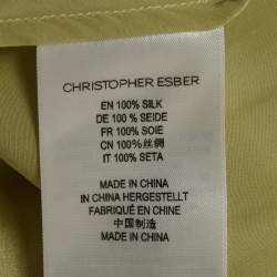 Pre Owned Christopher Esber Light Green Silk Cut Out Maxi Dress L