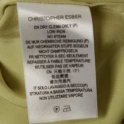 Pre Owned Christopher Esber Light Green Silk Cut Out Maxi Dress L